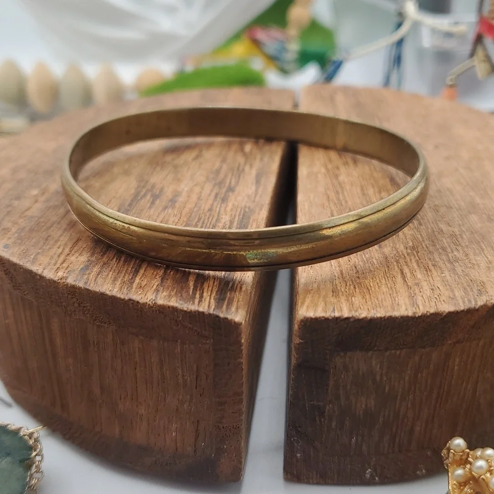 Antique Brass Bangle Bracelet‎ B3411